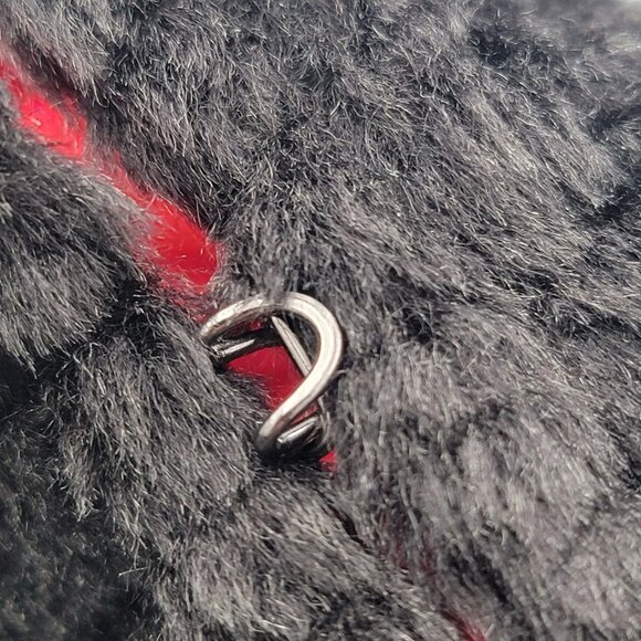 Vtg Reversible Red & Black Quilted Vest With Faux Fur Texture Sleeveless - Picture 16 of 16